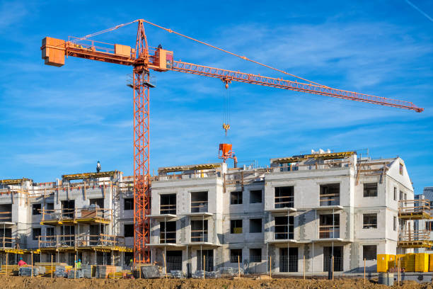 New complex of apartment buildings under construction, Szczecin, Poland